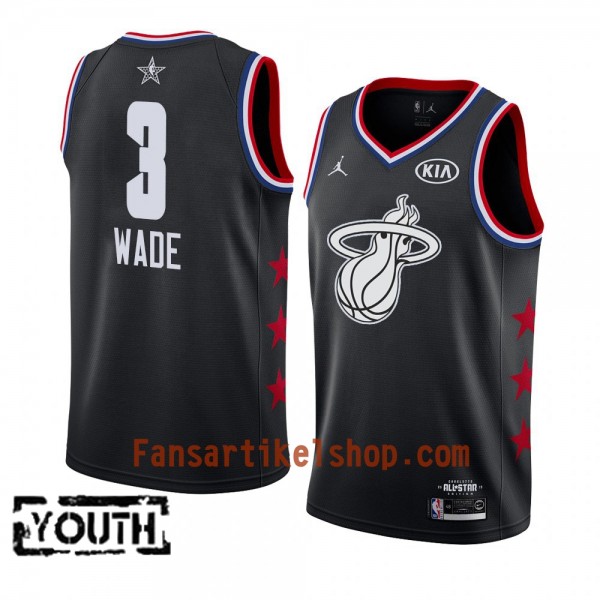 Miami Heat Trikot Dwyane Wade 3 2019 All-Star Jordan Brand Schwarz Swingman - Kinder Miami Heat Trikot Dwyane Wade 3 2019 All-Star Jordan Brand Schwarz Swingman - Kinder